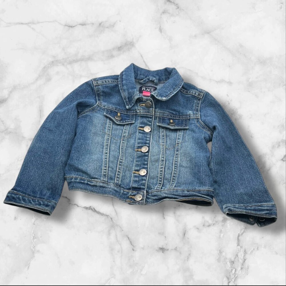 The Children's Place‎ Girls Denim Jacket Size 3T Classic Blue Jean Design